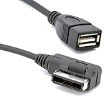 CY Media In AMI MDI USB AUX Flash Drive Adapter Cable For Car VW AUDI 2014 A4 A6 Q5 Q7 Black