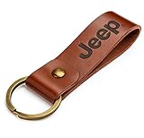 FOUR WHEEL BEAST Jeep Keychain Genuine Leather - Officially Licensed Key Chain Wrangler Gladiator Cherokee Jeep Accessories