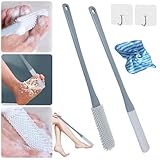 2PCS Silicone Foot Cleaning Brush,Toe Cleaning Brush with Long Handle,Toe Gap Cleaning Brush,Foot Scrubber for Shower Cleaning Brush,Shower Foot Scrubber,Toe Scrubber Brush Foot Brush for Feet (2pcs)