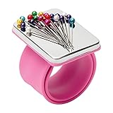 Magnetic Wrist Sewing, Portable Arm Pin Cushion Magnetic Pincushion with Wristband for Sewing Collection, Hair Stylists, and Quilting (Pink)