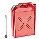 HYGRAD BUILT TO SURVIVE 20L 5 Gallon Steel Fuel Gasoline Petrol Diesel Water Jerry Can Tank Container Backup Storage Gasoline Metal Cans with Spout for Storage Fuel Petrol Diesel Oil Container