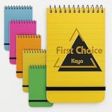 First Choice Kaya 6-Pack Mini Neon Spiral Notepads – Compact 7.5 × 13 cm, Spiral Binding, Elastic Band, 50 Sheets Each – Vibrant, Durable & Ideal for School, Travel & Gift