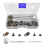 56 Sets Shoelace Buckles Hooks with Rivets, Shoelace Buckles Safety Shoelace Buckles, for Climbing Hiking Shoes Mountaineering Boots Hike Climbing Repair Leather (Bronze, Pearl Black)