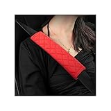 CGEAMDY 2 Pieces Universal Car Seat Belt Cover, Comfort Soft Seatbelt Pad, Compatible with All Cars, Safety Seatbelt Shoulder Strap Pad for Adults Kids, Car Accessories for Men Women (Red)