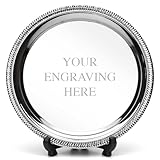 TROPHIESPLUSMEDALS Sierra Nickel Plated Silver Salver with stand - 15CM (6")