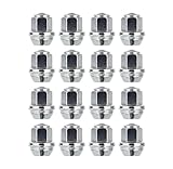 RYBO Set of Alloy Wheel Nuts M12 x 1.5, Taper, 19mm Hex, Compatible With Ford Alloy Wheels & More (Chrome, Pack of 16)
