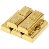 NUOBESTY 5pcs Fake Gold Bar Replica Gold Bar Fake en Brick Bullion Decorations Realistic Brick Feng Shui Wealth and Luck Gift