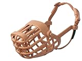 Baskerville Classic Basket Muzzle - Dog can Pant and Drink, Prevents Biting and Food Waste Scavenging, Strong TPR, Breathable Dog Training Muzzle for Long Nosed Medium to Large Dogs (Size 8)