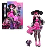 Monster High Draculaura Doll with Pet Bat-Cat Count Fabulous and Accessories like Backpack, Spell Book, Bento Box and More