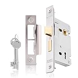 XFORT 3 Lever Polished Chrome Mortice Sashlock 65mm, Door Lock with Key for Internal Doors, CE Approved and Fire Rated Protection