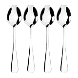 Tala Performance Stainless Steel Teaspoons, Premium 4 Piece Set, Ideal Quality Stainless Steel with Mirror Polish Finish, Dishwasher Safe, Metallic Silver