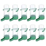 HERCHR Bird Water Dispenser,10Pcs Hanging Bird Water Bottles Automatic Bird Water Feeder,Bird Cage Feeder and Drinker Set Round Farm Livestock Feeding Drinking Water Bottle for Parrots Finch Canary