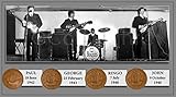 The Beatles Unique Original Birth Years Coin Metal Plaque Montage Lovely Gift