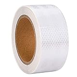 XFXIA Reflective Tape, 10M*5cm Reflector Tape Waterproof Outdoor, Self-Adhesive Safety Tape for Car Truck Motorcycle Boat Bike Trailer Camper Balance Baby Strollers Helmets on Night, White