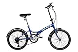 Basis Bikes Folding Bicycle Commuter 20in Wheel, 6 Speed - Royal Metallic Blue