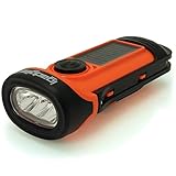 igadgitz Xtra 5m Waterproof Eco Rechargeable Solar & Hand Crank LED Torch Flashlight with 5 Year Warranty