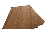WoodPress® Real Mahogany Wood Veneer - Pack of 6 Sheets - A4 Size (apx. 21cm x 29cm) - Veneer for Marquetry, Model Making & Furniture Repair