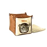 emours Small Animal Warmly House Cage Hanging Bed with Bed Mat for Chinchilla, Guinea pigs, Squirrel and Other Similar Size Animals, Large