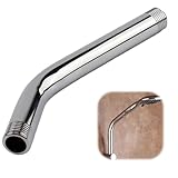 Shower Head Extension Arm Curved Forward 20cm Universal G1/2" Stainless Steel Pipe Fitting Showerhead Extender for Home Bathroom Overhead Showers Handheld Shower Head and Hose