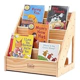 FUNLIO Montessori Bookshelf for Toddlers 1-5 Years, Front-Facing Kids Bookshelf with Anti-Tilting Device, Premium Pine Small Book Shelf for Kids Room, Children's Bookcase for Nursery/Classroom