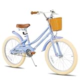STITCH JOYSTAR 20 inch Kids Bike for 7-10 Years Girls, 20 inch Girls Bike with Kickstand & Basket, Kids' Bicycle Purple…