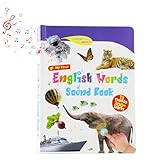 WRQIOO English Words Sound Book, Talking English Learning Book for Children, My First En-glish Sound Toys, Words S-ound B-ook with Sounds, Alphabet, 300+ W-ords, Educational Toy, 13 Themes for Toddler