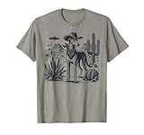 UFO Greyhound Western Alien Vintage 90s Whippet Cowboy Dog T-Shirt