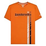 Lambretta Mens Fade Racing Stripes Retro T Shirts (UK, Alpha, XL, Regular, Regular, Orange)