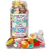 Happy Birthday Pick n Mix Sweet Jar Classic Retro Pick and Mix Jar 24cm x 9cm 650g Sweet Treat Gifting Co.