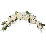 OrgMemory Arch Flowers, 60cm, Flower Swag, Decorative Swag, Artificial Flower Swag for Door Party Wall Home Decor(Ivory)