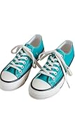 Women's Ladies Girls Canvas Low Top Lace Up Trainers Sneakers Pumps Plimsolls Size UK 3-8 (Turquoise, UK Footwear Size System, Adult, Women, Numeric, Medium, 6)