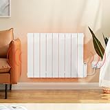 BTGGG 1500W Electric Oil Filled Radiators Wall Mounted Electric Heater 9 Fins Energy Efficient Electric Radiators with 7 Days/24H Timer and Thermostat,LED Display & Safe Lock for Home Use