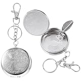 2 Pcs Portable Pocket Ashtray, Mini Travel Ashtray, Metal Cigarette Pocket, Cigarette Ash Container with Lid, Odour Resistant and Mobile, for Travelling, Camping, Smoking Indoors or Outdoors