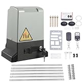 Automatic Sliding Gate Drive,370W Electric Sliding Gate Opener 800kg/1763 lbs, Automatic Door Opener Motor,Rack Driven Driveway Garage Gate Kit with 2 Remote Controls Sensors and 6m Gear Racks