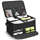 2 Layer Golf Trunk Organizer, Car Golf Locker with Separate Ventilated Compartment for 2 Pair Shoes, Golf Trunk Storage for Balls, Tees, Clothes, Gloves, Accessories, Golf Gifts for Men