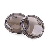 Qiilu Turn Signal Lens, 2pcs Motorcycle Flashing Light Lens Cover For Harley Dyna Softail Sportster (Smoky)
