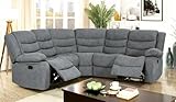 Milan Grey Fabric Recliner Sofa Set with Cupholder | 2C2 Corner or 3+2 Seater (Corner)