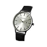 Cesare Paciotti Men's Luxury Adult Unisex TSST118 41mm Black Leather Strap Crystal Dial Analog-Digital Watch