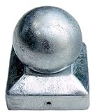 GALVANISED SQUARE Metal Fence Gate Post Cap Caps Flange Size 101x101mm (4x4") BALL TOP