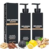 2pcs Root Activator Shampoo,Mane Root Activator Shampoo for Man,Unisex Hair ThickeningShampoo that Repairs,Smooths & Strengthens,Hair Restoration Solution