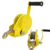 Hand Winch 1200LB/545kg Manual Winches with Automatic Brake Car Boat Trailer Winch Crane Tool with 10m Steel Cable for Towing, Lifting, Outdoor Use