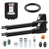 TOPENS AT1202 Dual Swing Gate Opener Heavy Duty Automatic Gate Motor for Double Swing Gates Up to 5.5m per Arm, Electric Driveway Gate Operator AC Powered with Remote Control, Beacon and Photo Sensor