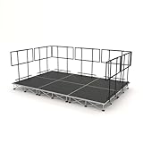 PD X-Lite750 3m x 2m Lightweight Portable Stage Riser System with Railings, Adjustable Aluminium Deck, Modular Outdoor Stage Platform for Events, 20cm Height, Complete Staging Solution