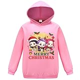 OAIXIUR Kids Cotton New Movie Hoodies Boys Girls Pullover Unisex Christmas Party Jumpers (Light Pink,7 Years)