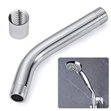 20cm Curved Forward Shower Head Extension Arm, Universal G1/2" Stainless Steel Pipe Connector for Handheld Shower & Hose Wall Mounted Showerhead Extender for Home Bathroom Accessory