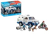 Playmobil 71597 Action Heroes: Police Money Transporter, thrilling heist chase, including three police officers, a crook on a motorcycle, and a police dog, play sets suitable for children ages 4+