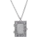 INACMWIH Retro Gothic Openable Square Pendant Photo Frame Box Locket Necklace Jewelry