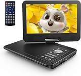 YOTON 12.5" Portable DVD Player with 10.5" HD Swivel Screen for Car and Kids, Built-in Battery, Earphone/AV-IN/AV-OUT/USB/SD Card/TV Sync and VCD/MPG/JEPG Formats(Not Support Blu-ray)