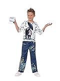 Smiffys David Walliams Deluxe Billionaire Boy Costume, Blu with Top, Trousers & Toilet Roll Accessory with, Officially Licensed David Walliams Fancy Dress, Child Dress Up Costumes