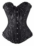 Dreamburn Bustiers Corsets Bridal Lingerie Lace up Satin Boned Corset Women's Gothic Corsets Cinchers Overbust Bodysuit